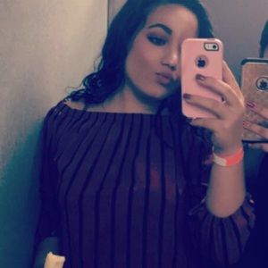 Orange top with stripes